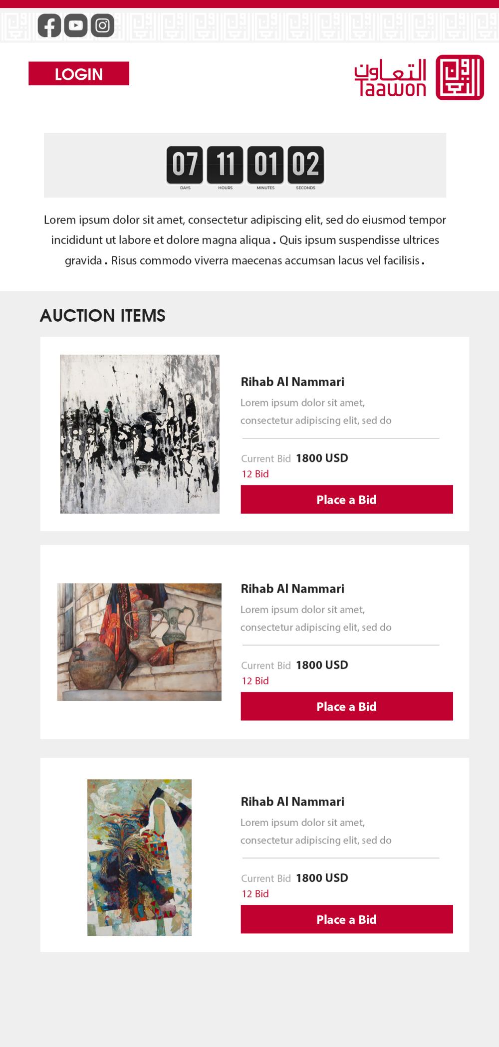 Taawon Association - Silent Auction